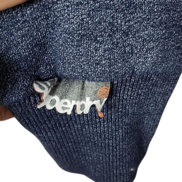 Superdry Grit Tab Vtg Hoodie Pullover With Drawstrings Navy Blue Large - Picture 9 of 14